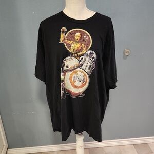 Starwars C3PO R2D2 Fan Favorite Relaxed Fit Shirt Movie Classic Ring Spun
